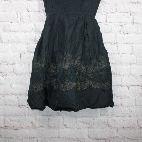 Vintage 1950s Bernetti New York Lace Panels Back Zip Cocktail Dress Elegant - Picture 3 of 8